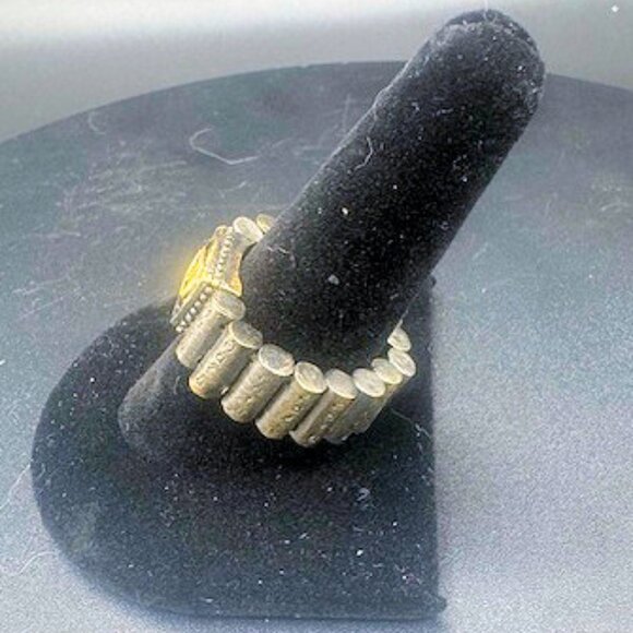 KARMA AND LUCK - Protective Shield Evil Eye Mantra Stretch Ring - Picture 5 of 6